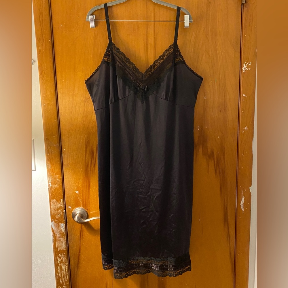 long black sheer slip dress